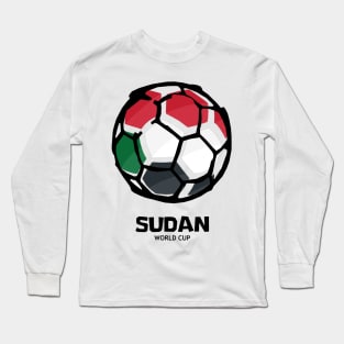 Sudan Football Country Flag Long Sleeve T-Shirt